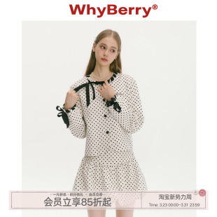 上衣波点韩系早秋外套 WhyBerry 千金风短款 小夜百合 半裙 25AW