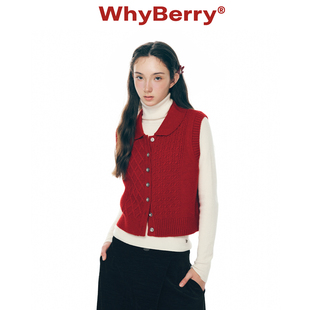 百搭开衫 WhyBerry 毛衣背心女 马甲韩版 针织无袖 25AW 恋色笔记