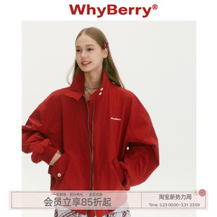 美式 夏末狂想曲 红色外套防风立领飞行夹克女 25AW WhyBerry