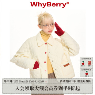 薄棉内胆夹棉外套女慵懒感复古棉服 空气苏打 22AW WhyBerry