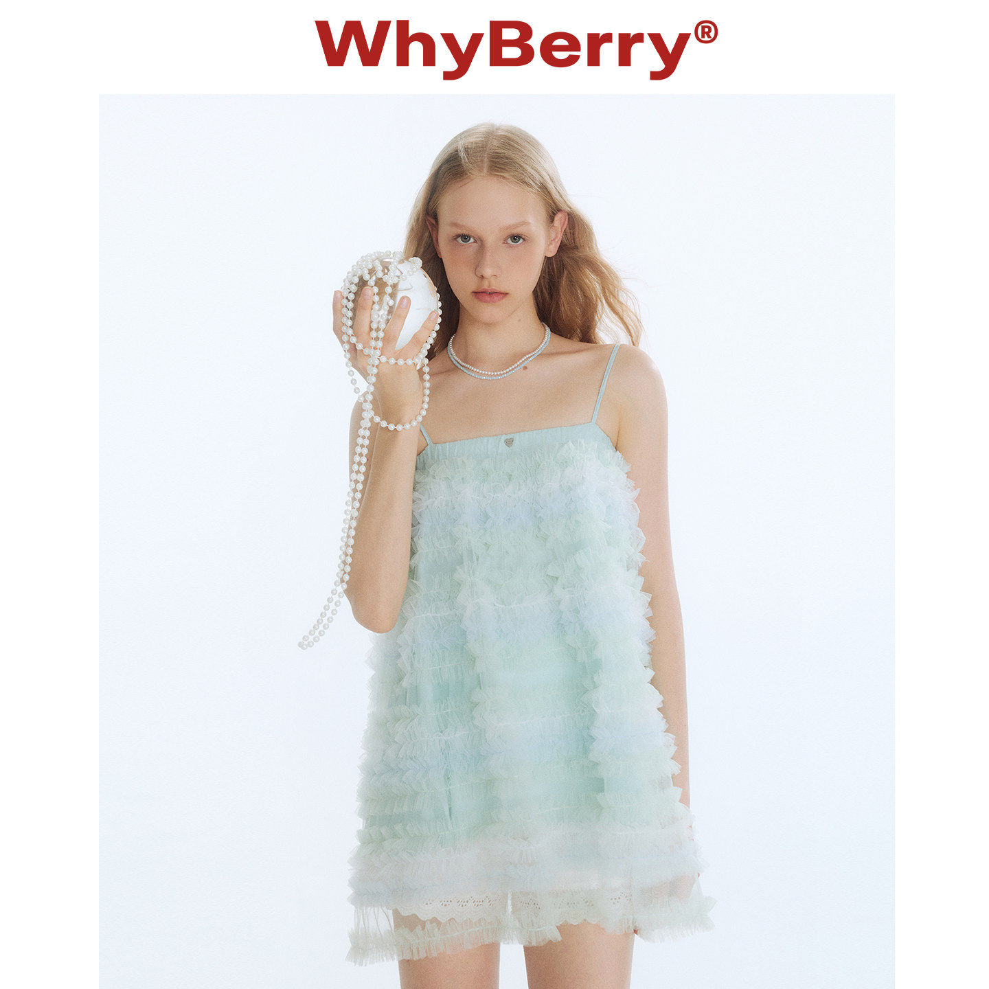 WhyBerry 25SS&ldquo;水果软糖&rdquo;梦幻彩虹吊带裙少女仙气网纱蓬蓬裙XH