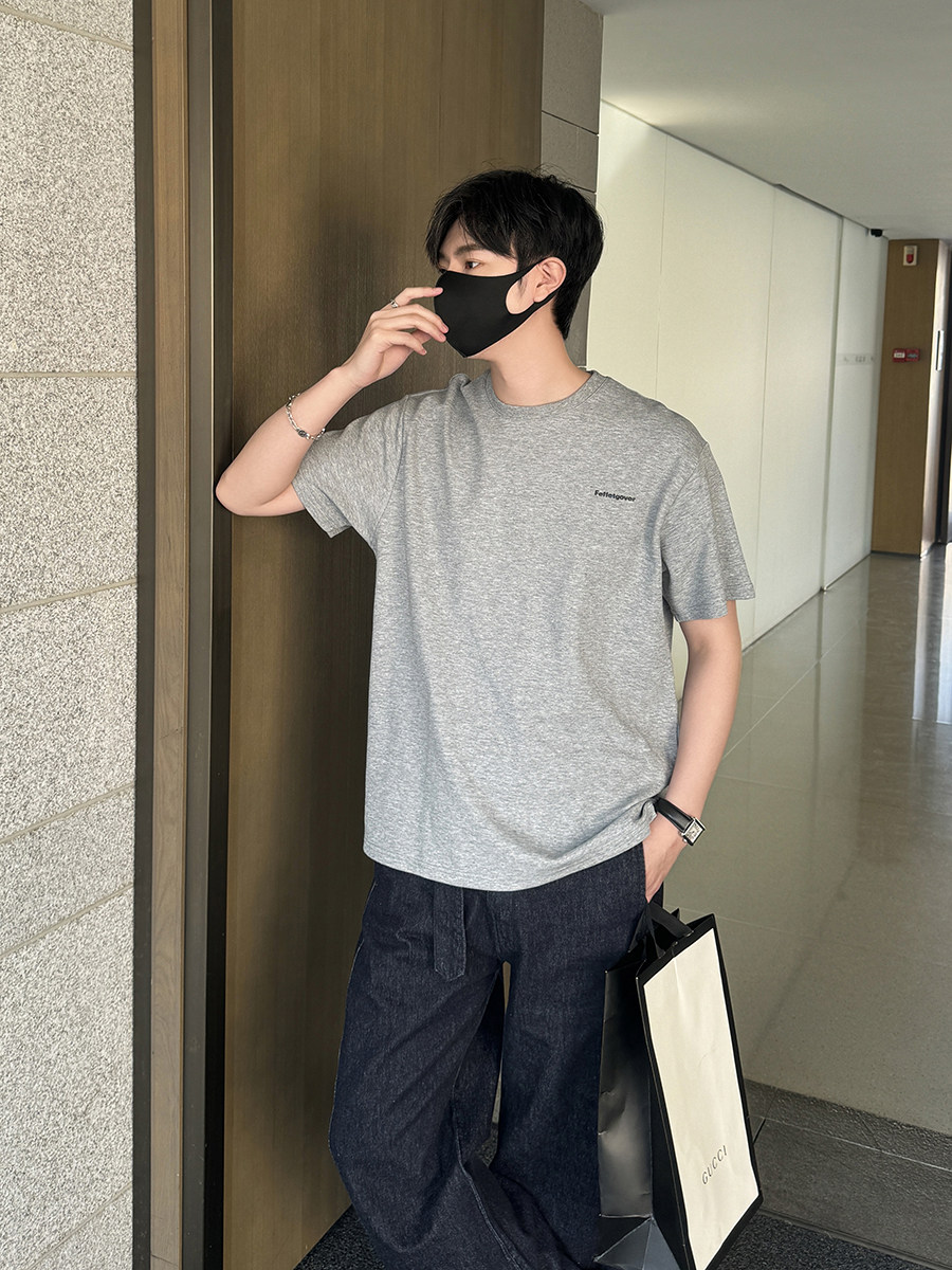 小字母印花圆领短袖T恤 ST83/P48 控78图片