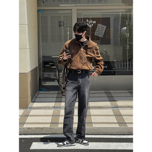 麂皮绒男士立领夹克 J23/P145 控185图片