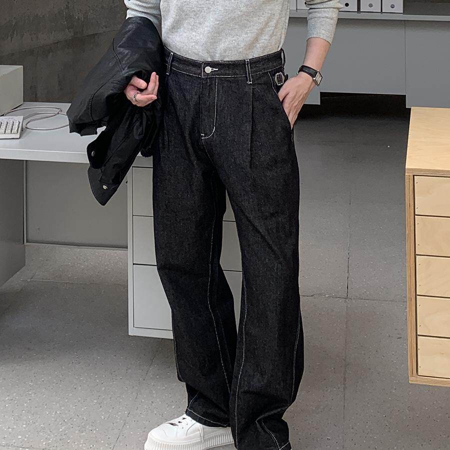 腰间裤袢设计时尚宽松休闲牛仔裤 N08/P88 控138图片