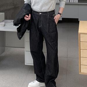 腰间裤袢设计时尚宽松休闲牛仔裤 N08/P88 控138图片