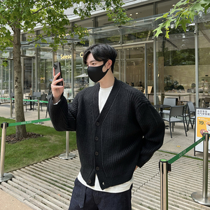 轻熟风粗针加厚男士开衫 黑色 Z63/P115 控148，男装卫衣，电商A242