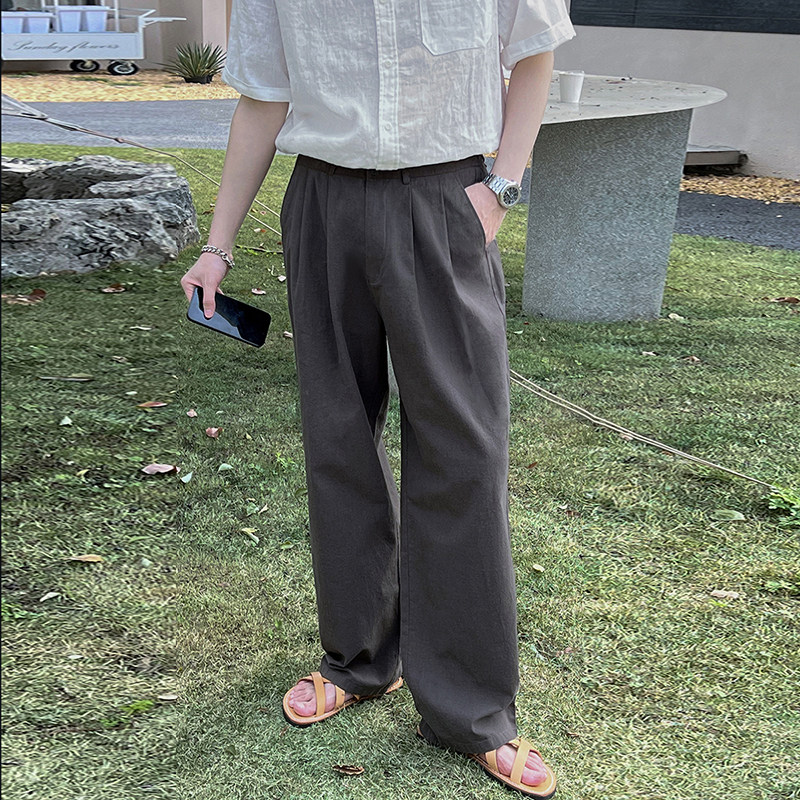 夏日休闲清凉男士麻料长裤杏色K225/P98控128,男装休闲裤,电商A242