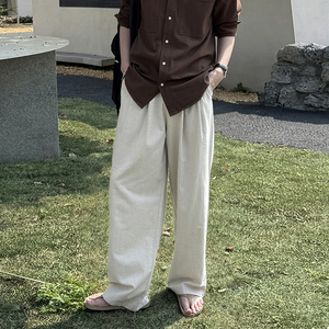 夏日休闲清凉男士麻料长裤 杏色 K225/P98 控128图片