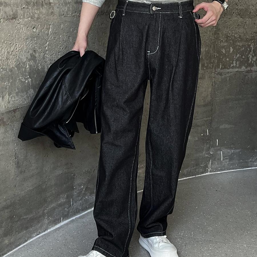 腰间裤袢设计时尚宽松休闲牛仔裤N08/P88控138,男装牛仔裤,电商A242