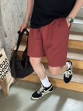 全棉宽松抽绳休闲短裤红K205/P55控85，男装牛仔裤，电商A242