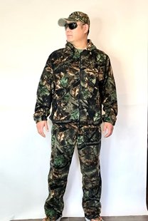 水木山户外雷明顿摇粒仿生迷彩抓绒打猎服伪装狩猎摄鸟吉利服套装