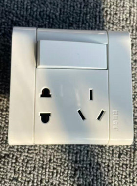 鸿雁86型康居I型一开单控带五孔插座A86Z223K11-10BNI