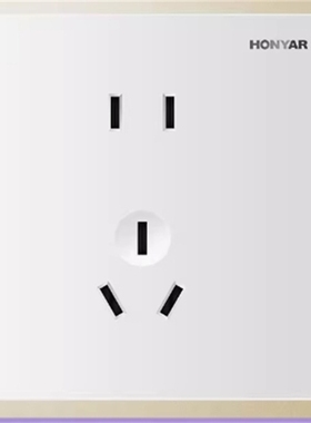 鸿雁大板无框新款86型Q3纯悦开关插座白色面板五孔二三插