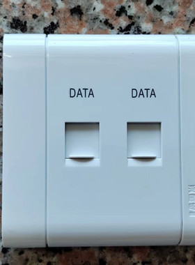 鸿雁86康居I型双电脑插座二位信息含模块新老模块随机A86Z2DTN8NI