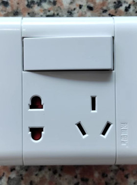 鸿雁86型康居I型一开双控五孔带安全门插座 A86Z223AK12-10BNI