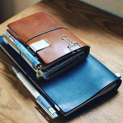 禾木家旅行者手帐日式复古真皮