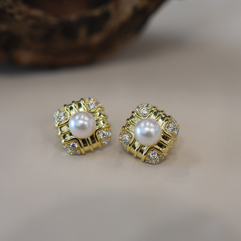 年货节 s925银香风菱格海水akoya耳钉 直播专拍不退改,珠宝/钻石/翡翠,耳饰,淘宝优惠券,粉丝福利购,淘宝优惠卷