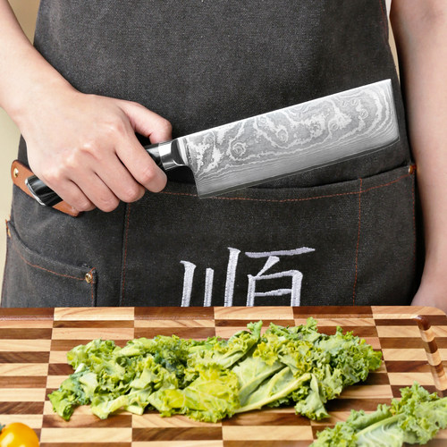 永顺隆菜切大马士革钢厨房切片刀