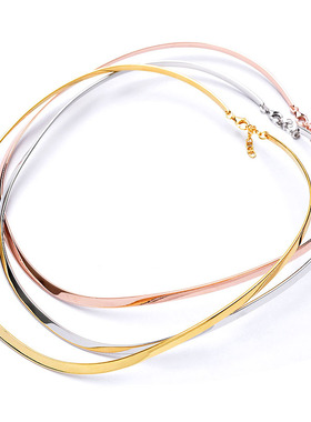 原创S925纯银项圈 女 泰国手工银锁骨颈圈 复古首饰简约配饰