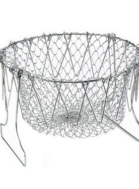 多功能12合1烹饪网篮不锈钢可折叠油炸篮 厨师篮 Fry 法式篮