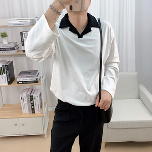 610A-3-TX010-P59 秋季男士polo衫长袖t恤上衣翻领宽松潮流衣服图片