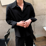 610A-3-cs001-P58轻熟风韩版宽松纯色长袖衬衫男士上衣衬衣，男装衬衫，星座610A-3（原钱塘4015)