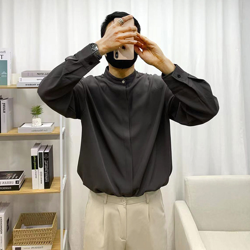610A-3-CS142-P59韩版休闲潮流男士立领衬衫,男装衬衫,星座610A-3（原钱塘4015)
