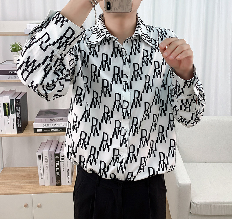 610A-3-CS003-P65秋季男士长袖潮流休闲衬衫帅气衬衣,男装衬衫,星座610A-3（原钱塘4015)