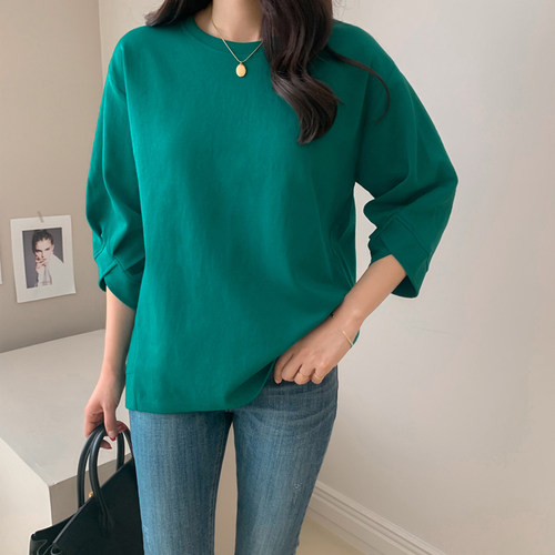 2026春季时尚别致七分袖T恤女装