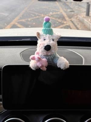 西高地汽车中控屏幕摆件多巴胺潦草小狗车内饰汽车大全特斯拉奔驰