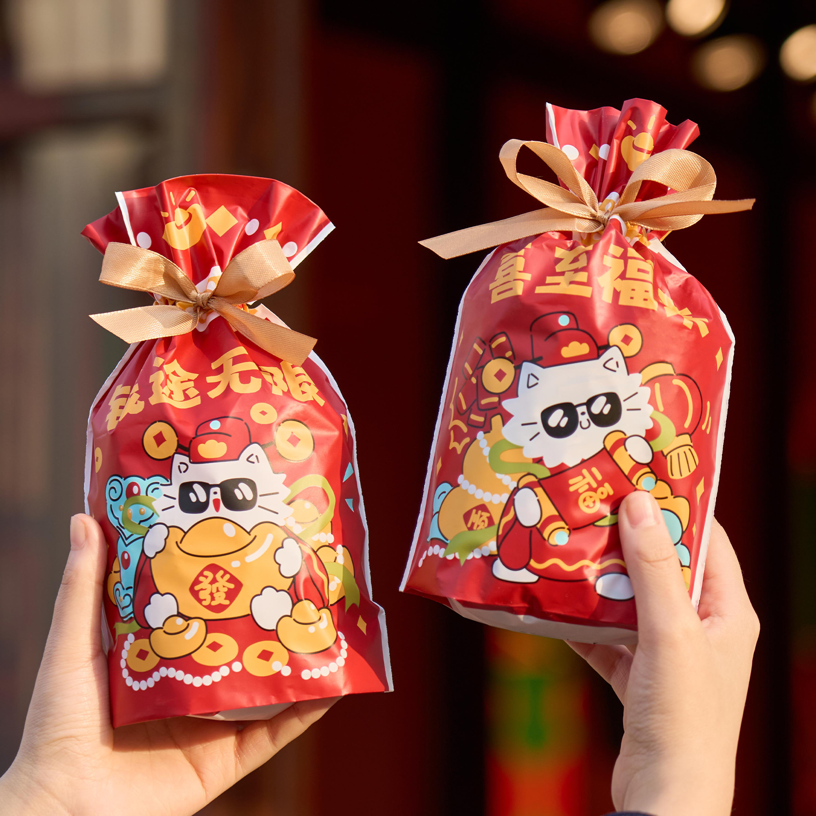 2026马年新款抽绳袋新年包装袋子礼品袋烘焙饼干糖果自封袋束绳袋