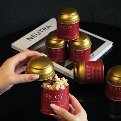 2026年简约新年饼干糖果铁盒包装盒子礼品盒年货饼干礼盒铁罐