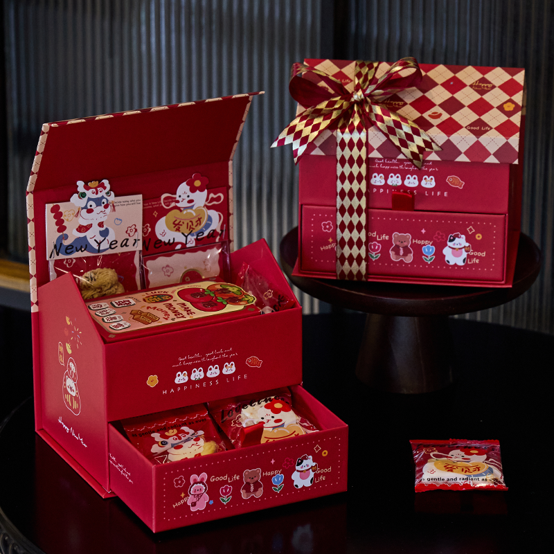 2026新年房屋包装盒牛轧糖马年雪花酥饼干空盒子礼品盒礼盒圣诞