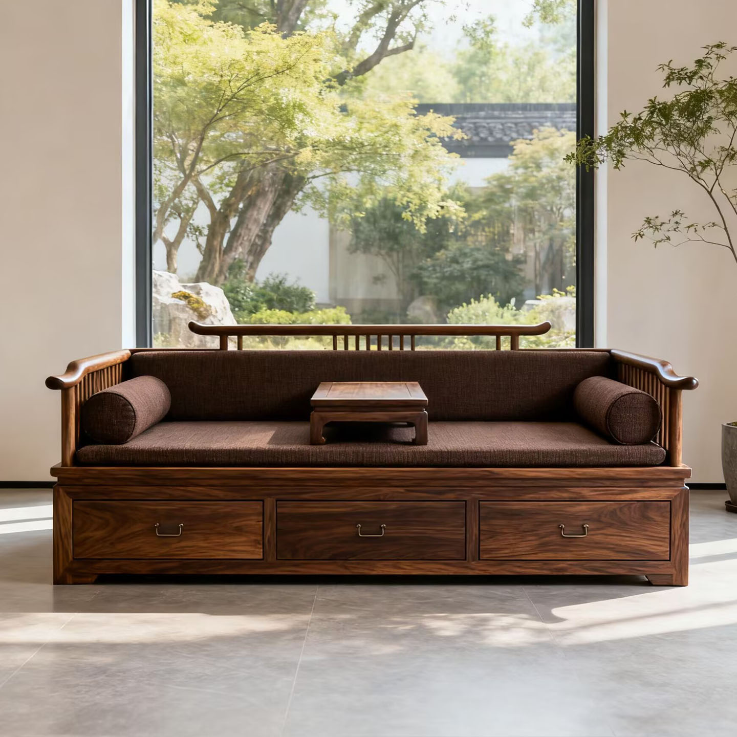 新中式官帽罗汉床榻宋式美学沙发