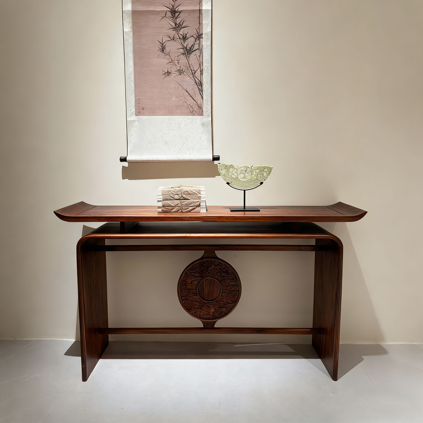 新中式玄关桌宋式美学翘头端景台