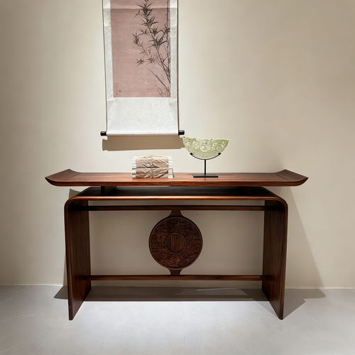 新中式玄关桌宋式美学翘头端景台