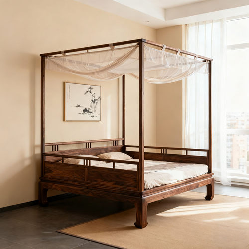 新中式架子床宋式美学双人实木床