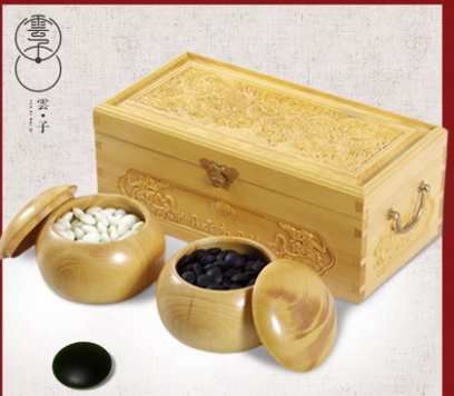 云南围棋厂精品木盒+国礼云子 精品双面凸亮光（亚光）老云子棋子