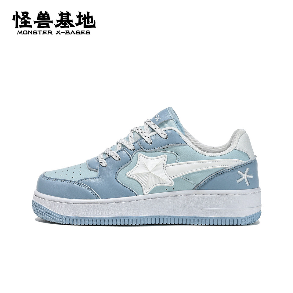 怪兽基地校园空军一号2025新款休闲情侣面包鞋运动板鞋日系男女