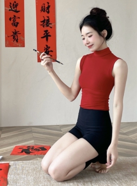 YEUNGSUKHAN/气质高领T  小姐姐的心头爱 叠穿打底瑜伽服运动上衣