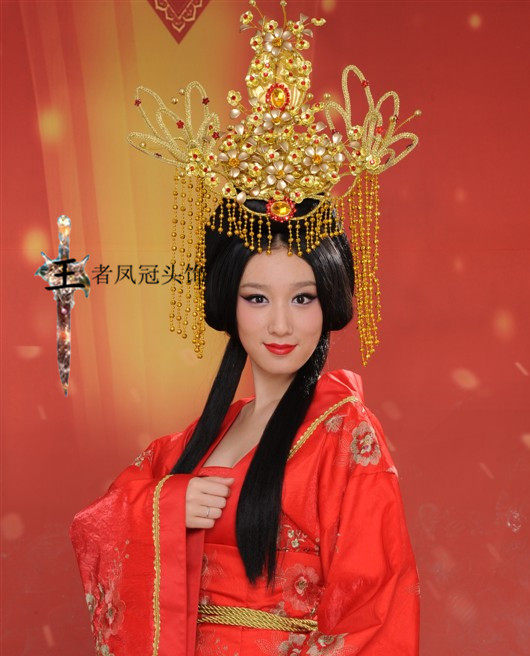 古装汉服头饰贵妃古装大气发饰头饰古装凤冠新娘婚服凤冠头饰发饰