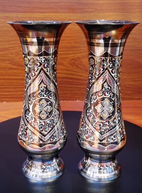 巴基斯坦铜干花工艺品博古架