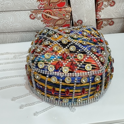 新疆花帽手工串珠绣花帽子花帽维吾尔族小花帽女士成人儿童头饰帽