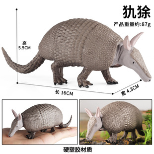 儿童早教仿真动物模型静态实心塑胶穿山甲食蚁兽犰狳铠鼠玩具摆件