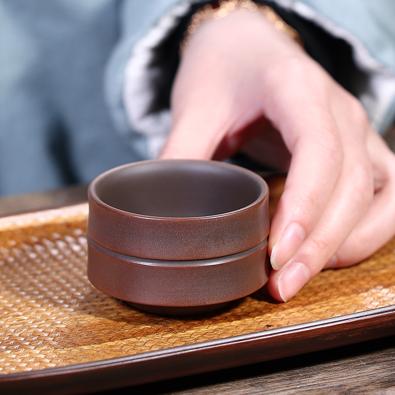 钦州坭兴陶原矿中式茶杯非紫砂