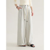 裤 流行简约百搭高级感阔腿西装 女2026春季 韩系通勤高腰直筒休闲裤