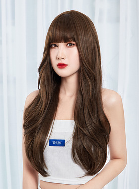 优雅假发女齐刘海大波浪长发假发套仿真大头皮长卷发假头套wigs