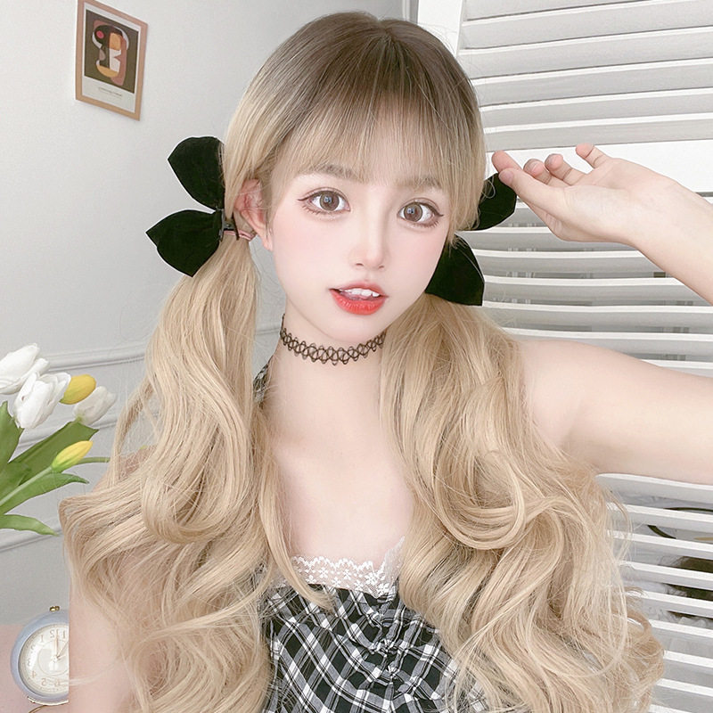 头顶染棕假发女欧美大波浪假发长卷发全头套超蓬松大卷发假头套