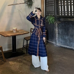 格子收腰 娃娃领 双面呢大衣0106 衣佳人折扣女装 2025冬诚C系列1