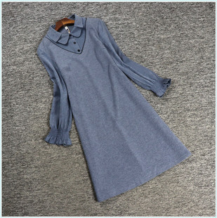 2024春儒系列 衣佳人折扣女装 娃娃领 假2件套 文艺范长袖连衣裙